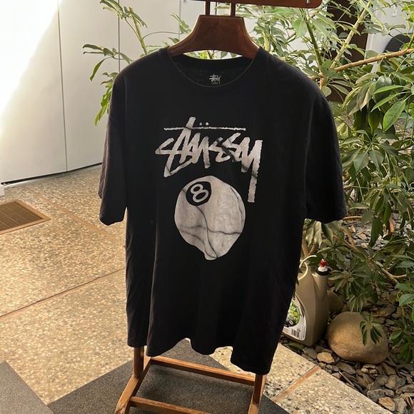 【スペシャル】80s Old Stussy 8 Ball T-Shirt Vintage Stussy Shirt Mens L Blue 8 Ball Y2K Baggy Fit Short